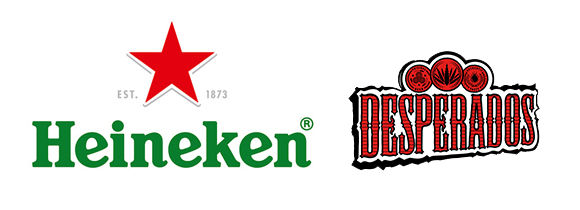 Heineken und Desperados Markenlogos Logos von Heineken und Desperados